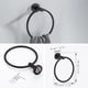 thumbnail image 4 of Juego de accesorios para baño, acero inoxidable negro mate de 4 piezas, incluye toallero y 2 ganchos para toallas, accesorios de pared para baño JAMW Sencillez, 4 of 5