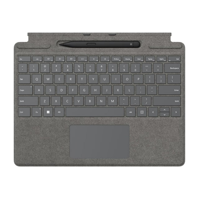Microsoft Surface Pro Signature Keyboard - Keyboard - with touchpad, accelerometer, Surface Slim Pen 2 storage and charging tray - QWERTY - English - platinum - commercial - with Slim Pen 2 - for Surface Pro 8, Pro 8 for Business, Pro 9, Pro 9 for Business, Pro X, Pro X for Business