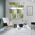 thumbnail image 5 of Abstract Graffiti Art Kitchen Curtains Valances and Tiers Set of 3 Green Grey Geometric Painting Texture Tier Curtains and Valance with Rod Pocket for Small Windows, 27.5"x24", 5 of 9