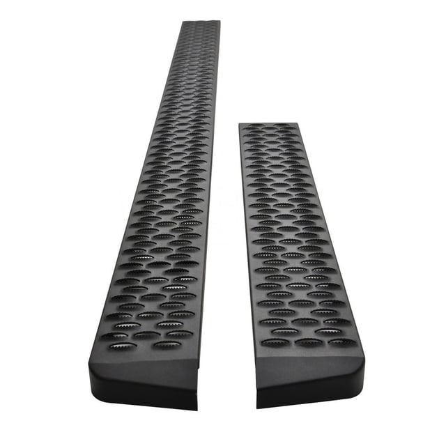 Westin Automotive Running Board 27-80075 Grate Steps; Powder Coated; Textured Black; Steel; Unlighted; Rocker Panel Mount; 46 Inch Driver Side/97 Inch Passenger Side Length