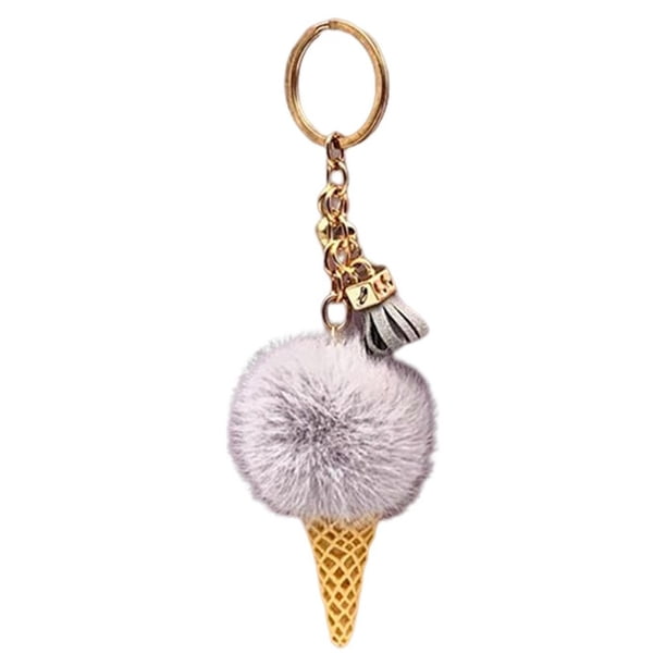 Yuarrent Llavero bolsa colgante mano de obra fina tamaño compacto multiusos dulce regalo exquisito coche ornamento atractivo paquete percha Artesanía Gris