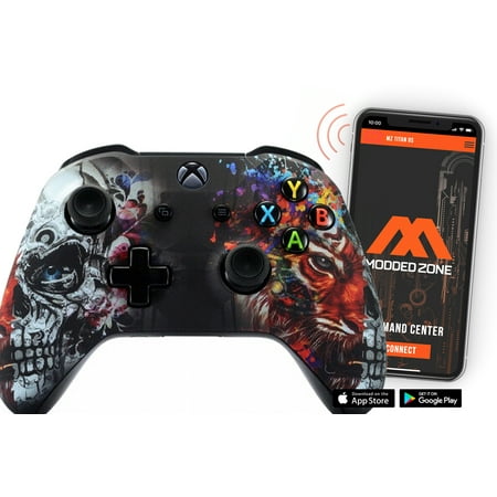 Tiger Skull Xbox One S SMART Custom Rapid Fire Modded Controller. FPS mods. COD Warzone