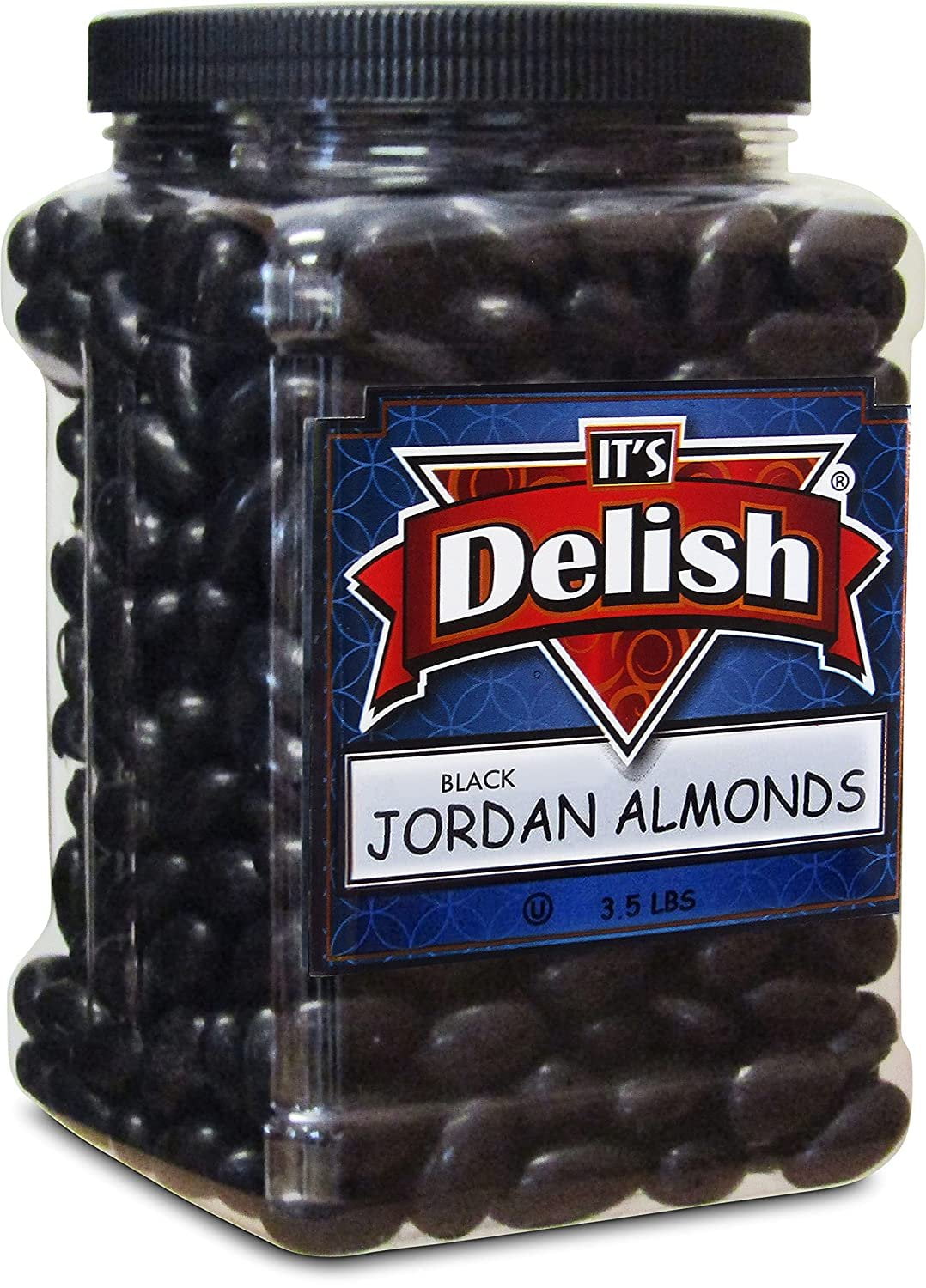 Black Jordan Almonds by Its Delish, 3.5 lbs Jumbo Container Candied ...