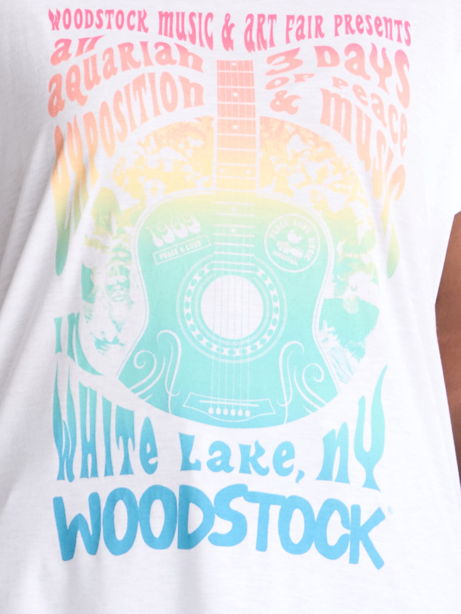 Terra & Sky Women's Plus Size Woodstock Band Graphic Tee, Sizes 0X-4X