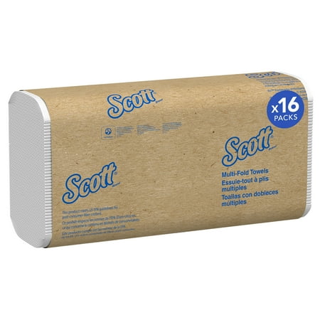 Scott® Multifold Paper Towels (01840)  with Absorbency Pockets™  9.2  x 9.4  sheets  White  Compact Case for Easy Storage  (250 Sheets/Pack  16 Packs/Case  4 000 Sheets/Case)