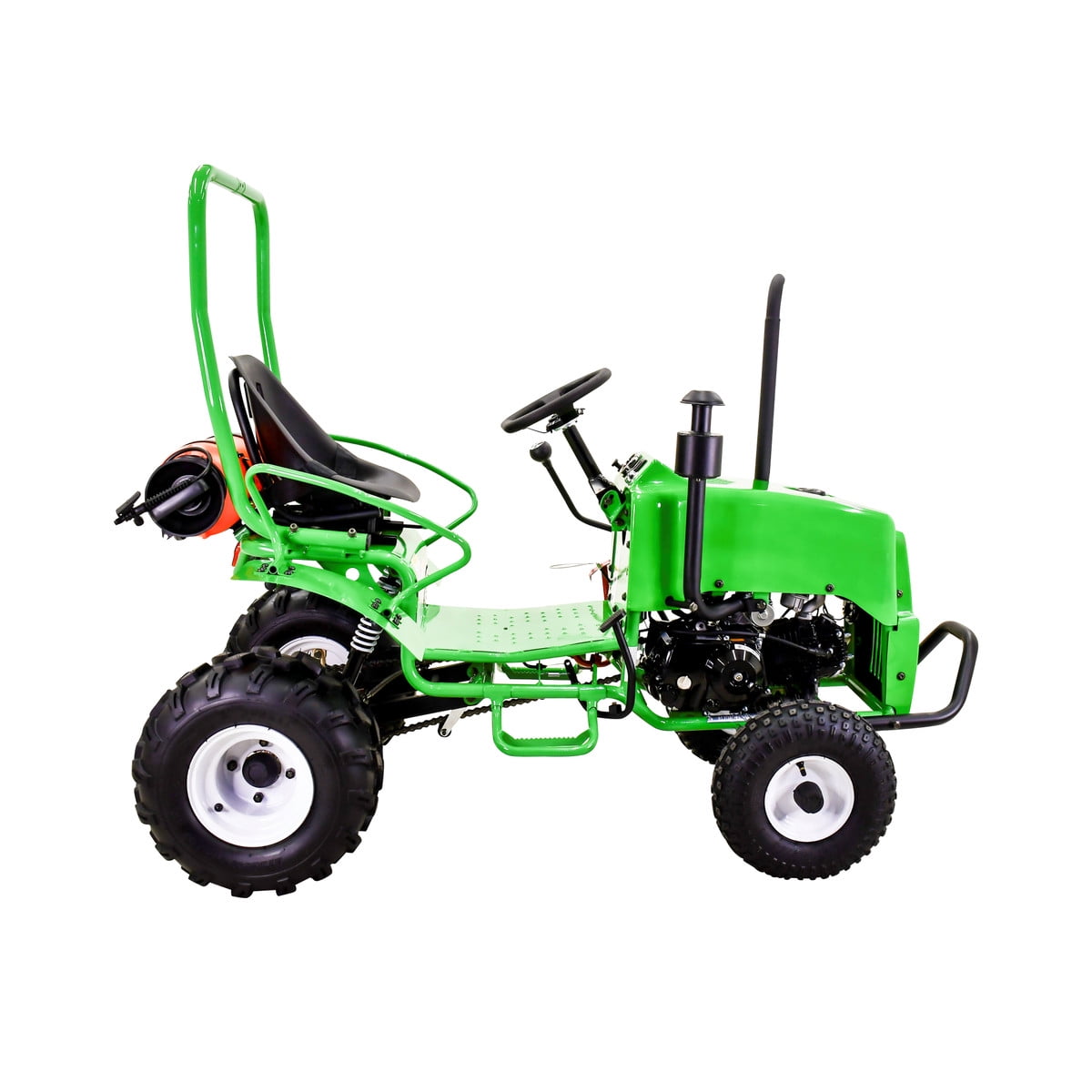 Massimo Mini Tractor 110cc 2WD Gas Go Kart – Kids & Youth Ride-On Utility Vehicle – Green