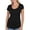 Black - black, variant on Juniors' Scoop-Neck Cap-Sleeve T-Shirt Shadow Grey M