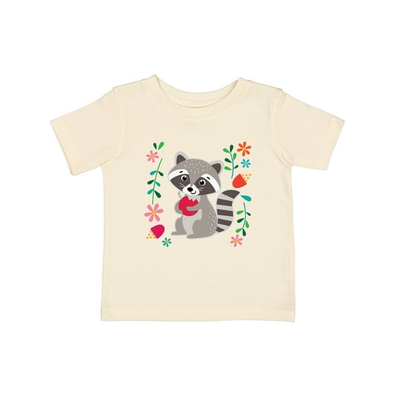 Inktastic Woodland Raccoon Spring Flowers Girls Baby T-Shirt