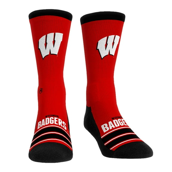 Unisex Rock Em Socks Wisconsin Badgers Gametime Stripe-Crew Socks