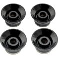 thumbnail image 2 of Metric Size 18 Splines Top Hat Bell Reflector 2 Volume 2 Tone Knobs Set for Asia Import Guitar Bass Split Shaft Pots Black Gold Top, 2 of 15