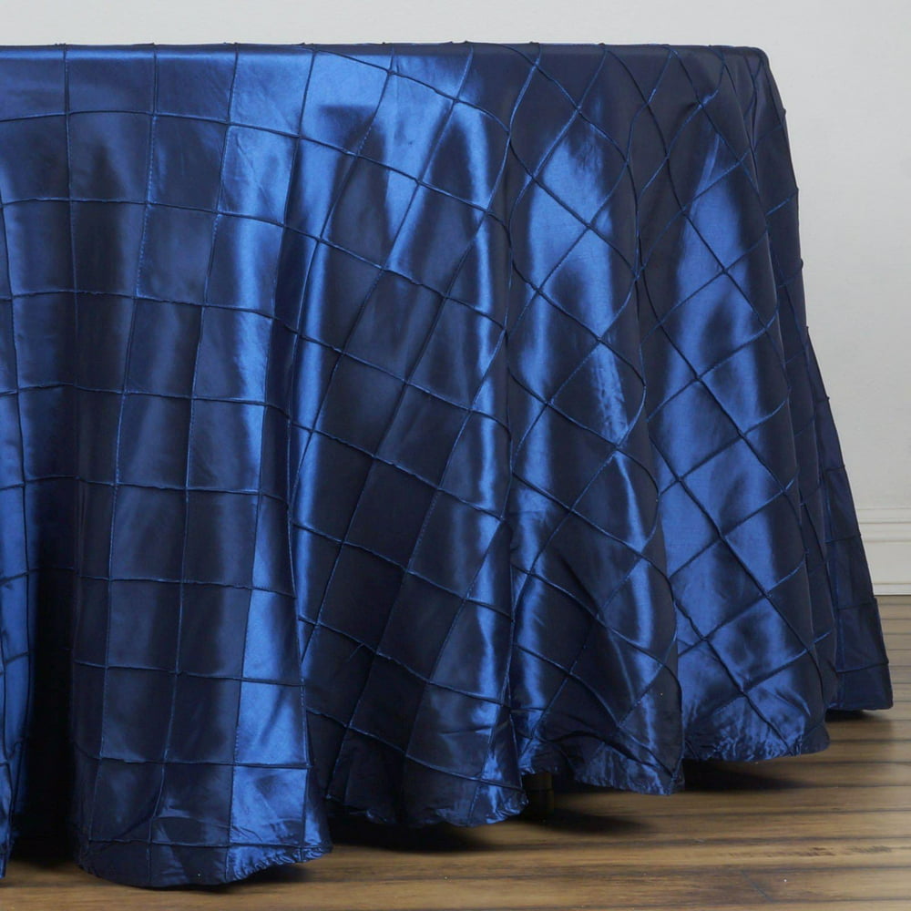 108" Navy Blue Round Pintuck Tablecloth