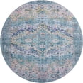 thumbnail image 2 of Addison Rugs Mayfield Premium Machine Washable Traditional Border Denim Round Rug, 8' x 8', 2 of 6