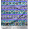 thumbnail image 1 of Soimoi Purple Moss Georgette Fabric Stripe,Insect & Floral Kaleidoscope Printed Craft Fabric by The Yard 42 Inch Wide, 1 of 1