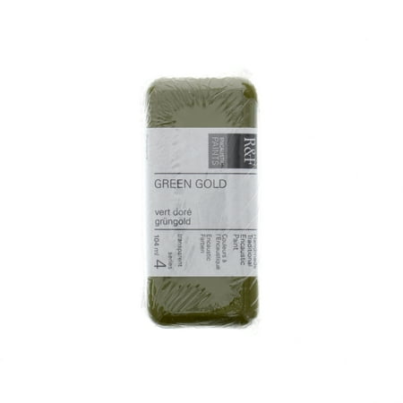 UPC: 0836943001794 | R&F Handmade Paints Encaustic Paint Cake 104ml Green Gold