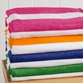 thumbnail image 6 of 100% Cotton Cabana Striped Beach & Pool Towels (4 Pack - 30" x 60", Multi - Orange, Pink, Green, Navy), 6 of 6