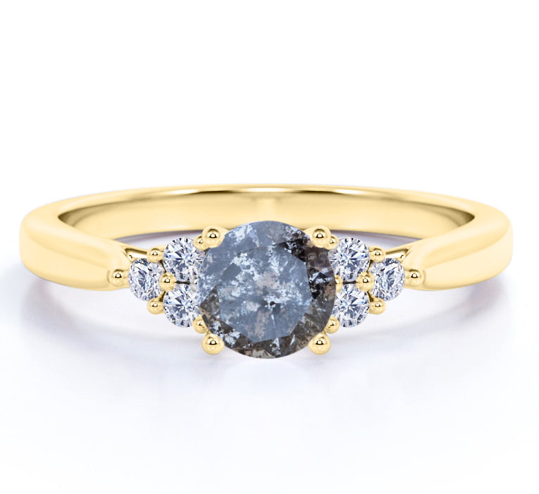 .75 TCW Genuine Blue Sapphire Diamond Accent Solid 10k Yellow Gold Ring 