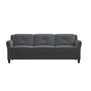 Lifestyle Solutions Taryn Traditional Sofa with Rolled Arms, Dark Gray Fabric