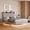 Grey, variant on King Size Floating Bed Frame with LED Lights & Charging Station, Modern Upholstered Platform Bed with Storage Headboard, Wood Slats Support, No Box Spring, Noise-Free, Easy to Assemble, White