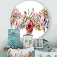 thumbnail image 2 of Designart 'Wildflower and Pink Roses' Farmhouse Circle Metal Wall Art 11x11 - Disc of 11, 2 of 5