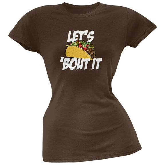 Cinco de Mayo - Let's Taco 'Bout It Brown Soft Juniors T-Shirt - Small