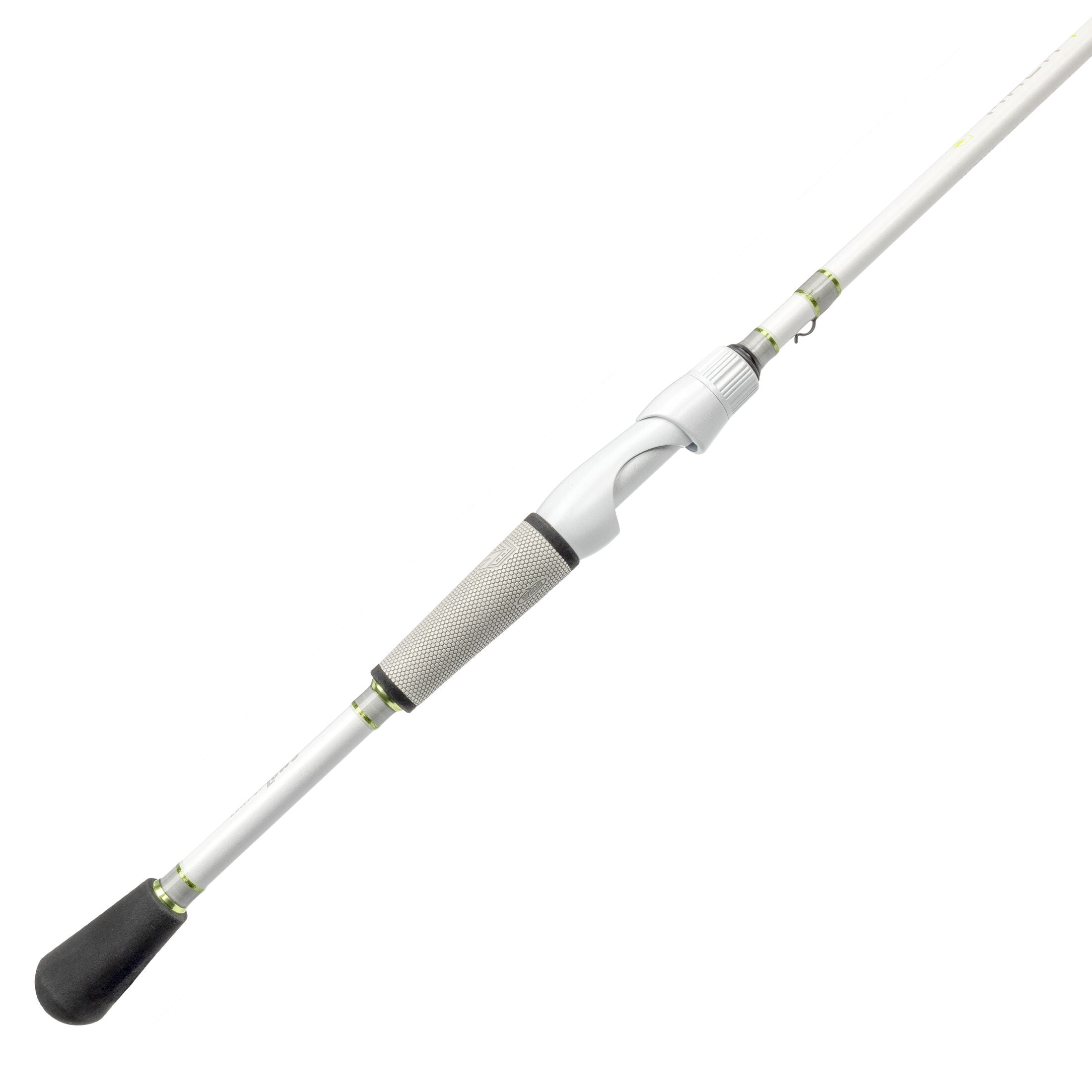 Lew’s MACH 1 Spinning Fishing Rod, 6-Foot 6-Inch, 2-Piece IM7 Graphite Rod with Medium-Light Power and Fast Action, Winn Dri-Tac Split-Grip, Graphite Skeletal Reel Seat, White/Black/Green