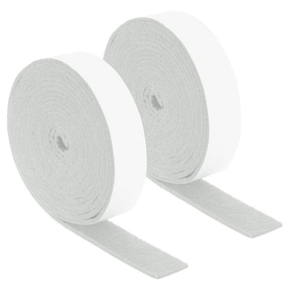 Felt Strips with Adhesive Backing, 2 Pack 1" x 120" x 0.12" Adhesive Felt Strips Anti Scratch Furniture Felt Tapes Self-Stick Felt Pads for Protecting Hardwood Floor, White