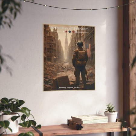 POSTER WW2 American Soldier Wall Art | Courageous Veterans Tribute Poste UNFRAMED