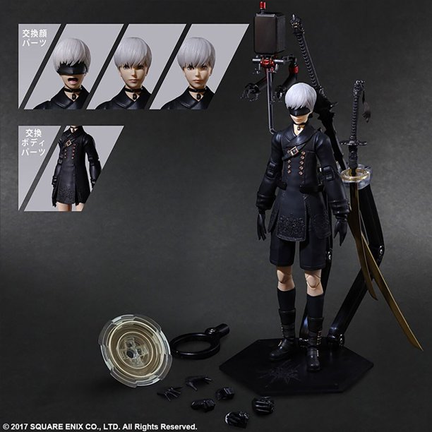 Play Arts Figura de acción Kai NieR AutomMiYoRHa 2 Tipo B, No. 9 Tipo S, Edición de lujo DX, Juguetes modelo, Mantequilla movible conjunta zhangmengya LED