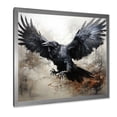 thumbnail image 2 of Designart "Mystical Flight of the Raven II" Animals Framed Wall Art Decor - Modern Brown Raven Hallway Framed Wall Art Decor, 2 of 6
