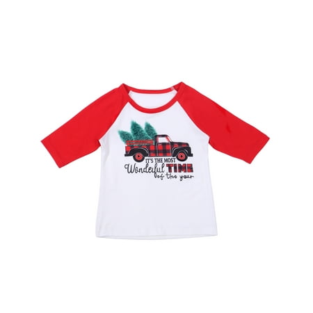 

MERSARIPHY Christmas Family Matching Car Print Crew Neck Long Sleeve Tops