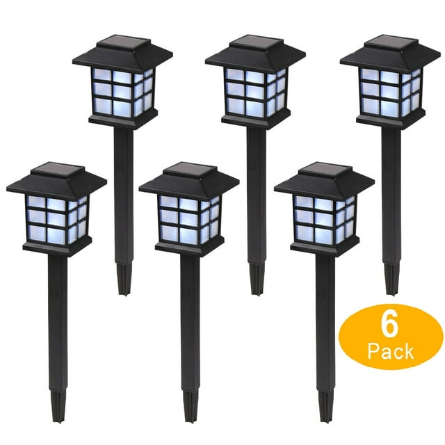 Outdoor Lights for Patio, SEGMART Solar Lights Pathway Lights Solar Powered Waterproof, Garden Solar Lights for Walkway Garden Outside Driveway Yard, Auto on/off/Charge, Wireless Design, 6 Pack, H1143
