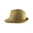 thumbnail image 3 of Top Headwear Solid Band Straw Fedora Hat - Gold, 3 of 4