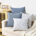 thumbnail image 4 of Decorative Throw Pillow Covers Set of 4 Couch Pillows Accent Cushion Cover for Couch Sofa Living Room, 20"x20" inches, Blue, 4 of 6