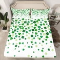 thumbnail image 2 of Manfei Green White Queen Sheet Sets,St.Patrick Day Flat Sheet,Lucky Four Leaf Clover Queen Fitted Sheet For Girls,Breathable Home Decor,4pcs, 2 of 7