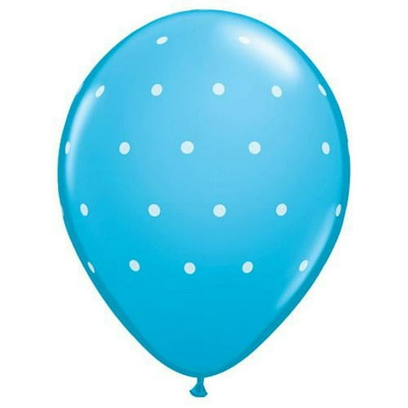 LOONBALLOON Baby-Shower Balloons, 11″ SMALL POLKA DOTS - ROBIN'S EGG