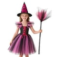 thumbnail image 6 of Alaiyaky Witch Costume Kids Girl Witches Dress Princess Outfit Scary Witch Hat Hat Brooms Party Cosplay Carnival Fancy Dress, 6 of 8