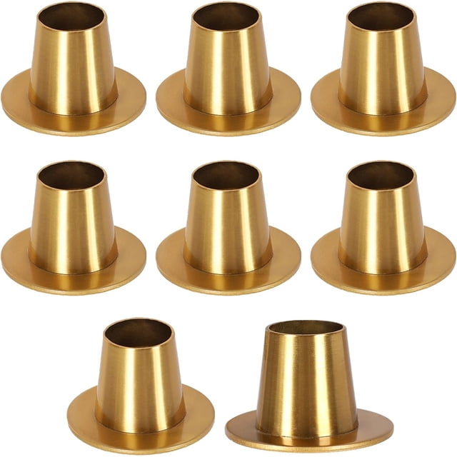 Candeleros para Velas, Juego de 8 Portavelas Decorativo para Sala, Portavelas Dorado de Metal, Candelabros para Velas de Mesa Vintage para Velas para Decoraciones