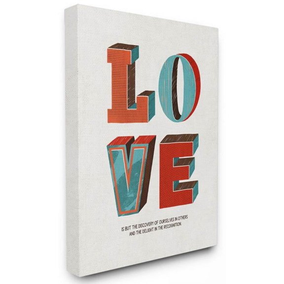 Stupell Industries Love Inspirational Comic Book Word Design Canvas Wall Art by Ester Kay