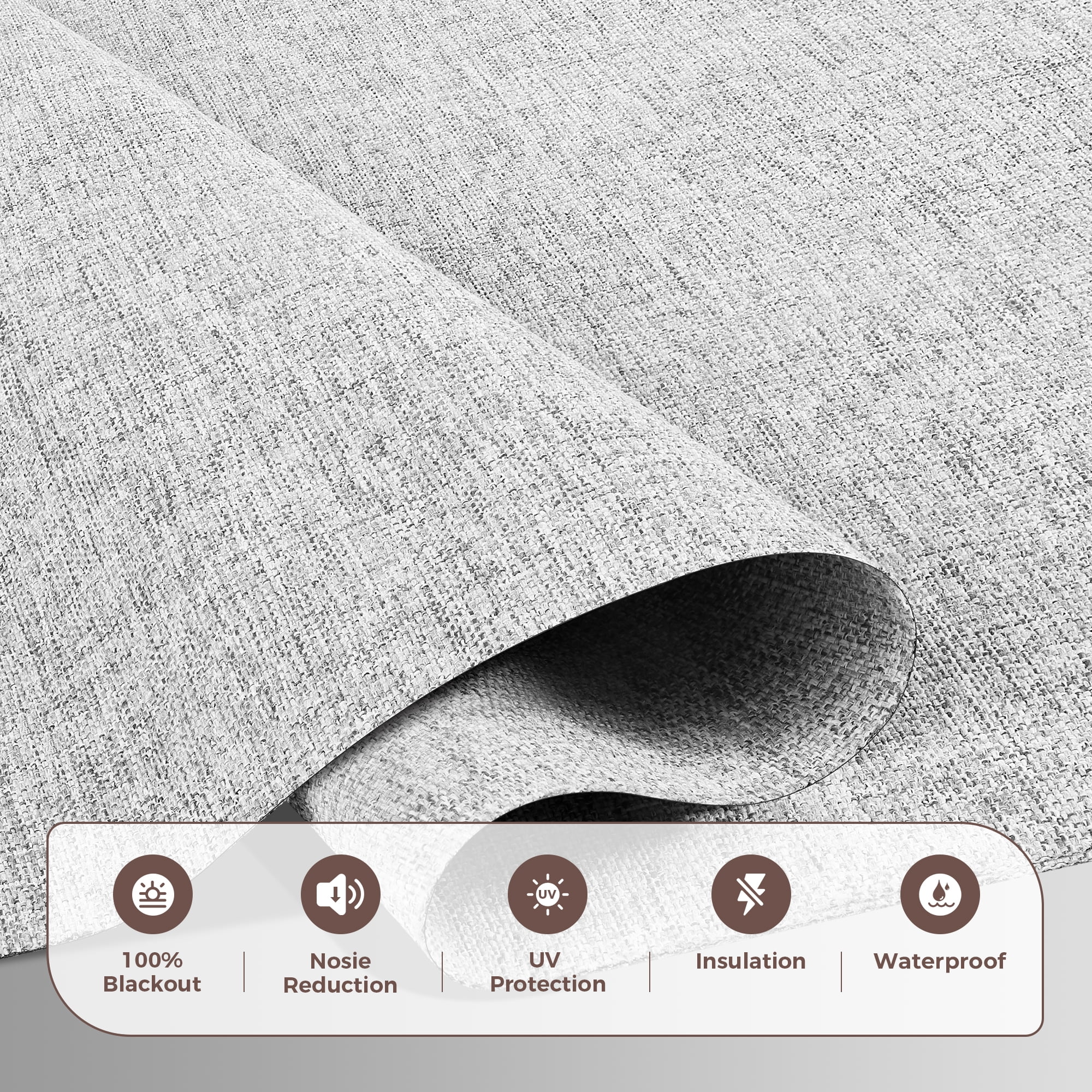 Allesin Zen No Drill No Tools Cordless Roman Shades for Windows, Blackout Thermal Insulated Room Darkening Window Blinds, Linen Fabric, Fits Bedroom, 34" W x 64" H, Grayish White