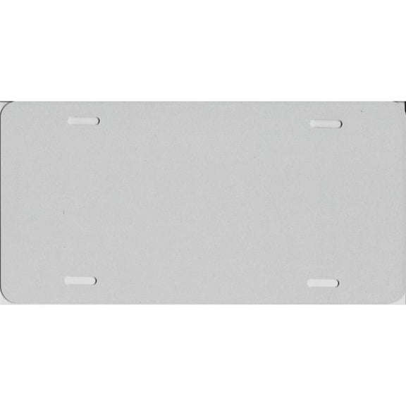 0.040 White Metallic Blank Metal License Plate