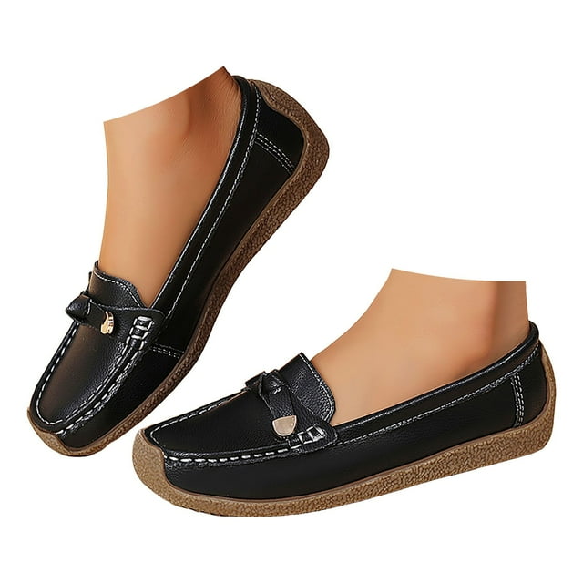 Mepaouo Mocassins Penny en Cuir pour Femmes Classiques de Conduite Confort Décontractés à Enfiler Chaussures Plates de Marche