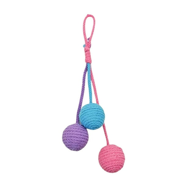 Pelota de cuerda de sisal para gatos. Regalo ideal para hacer ejercicio y divertirse. Resistente al desgaste. Protege. Rosa Azul Púrpura