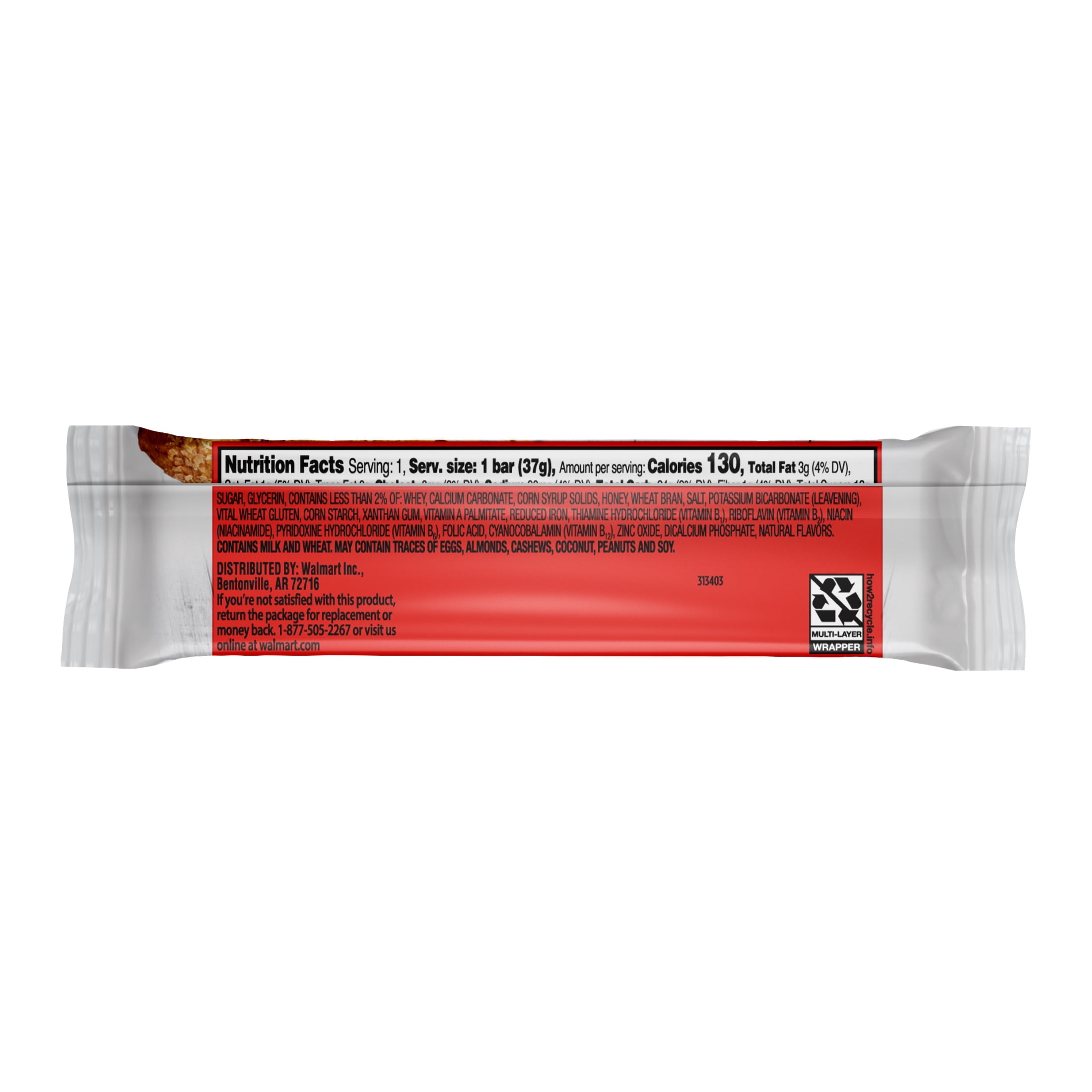 Great Value Fruit & Grain Cereal Bars, Strawberry, 1.3 oz, 8 Count