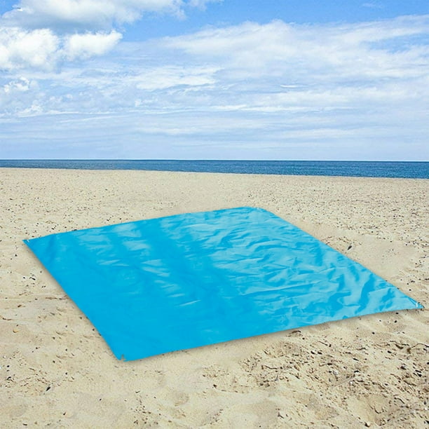 Esterilla de picnic portátil e impermeable | Manta de playa para acampar al aire libre | Cubre suelo de tela Oxford | Resistente a la humedad y la suciedad | Diseño de bolsillo plegable | Azul | 143