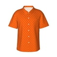 thumbnail image 2 of Xecao Orange Scales print Hawaiian shirt - a stylish short-sleeve button-down for men, perfect for casual beach and tropical outings., 2 of 9