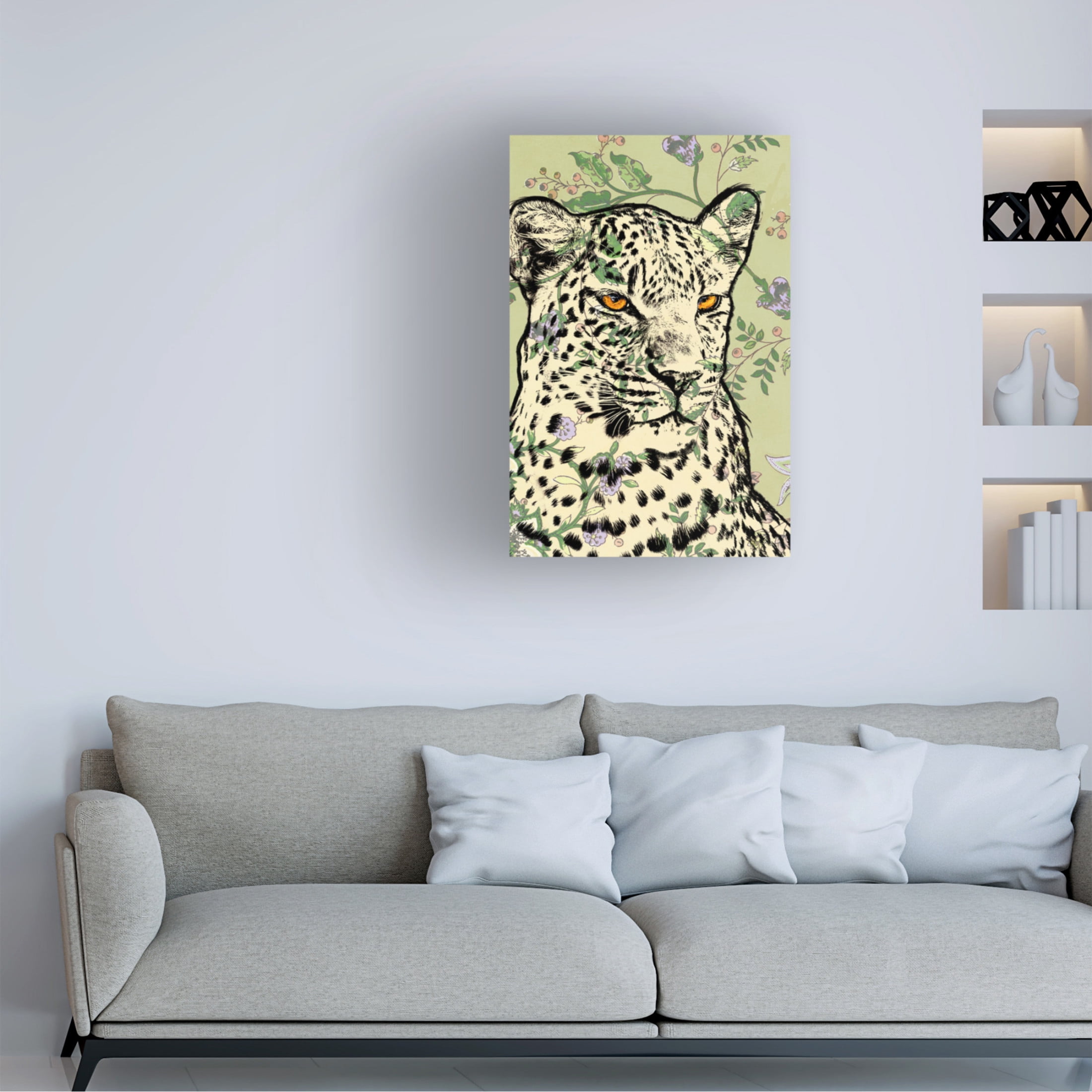 Canvas Wall Art - Dean Russo 'Wallpaper Jaquar' Wall Art for Living Room, Bedroom, or Office Décor by Trademark Fine Art - 22 x 32 Inches
