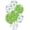 Crystal Clear With Lime Green, variant on PMU Balloons PartyTex 11in Premium Red and Black with All-Over Print Green Leaves Pack of 50