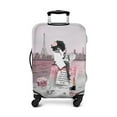 thumbnail image 5 of African American Black Girl Thick Trolley Luggage Protective Cover Pink and Black Beach Paris Eiffel Tower Suitcase Cover Fit 29-32 Inch Luggage, 5 of 6