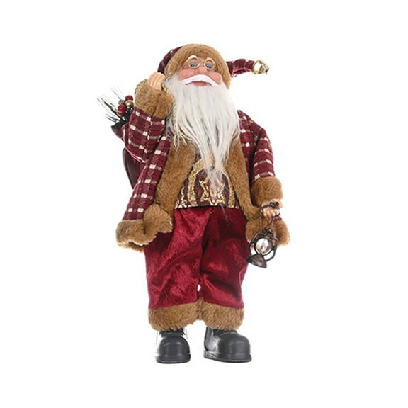 12 Inch Christmas Santa Claus Dolls,Plush Standing Santa Claus Figurine Xmas Gift for Holiday Party,Home Decoration