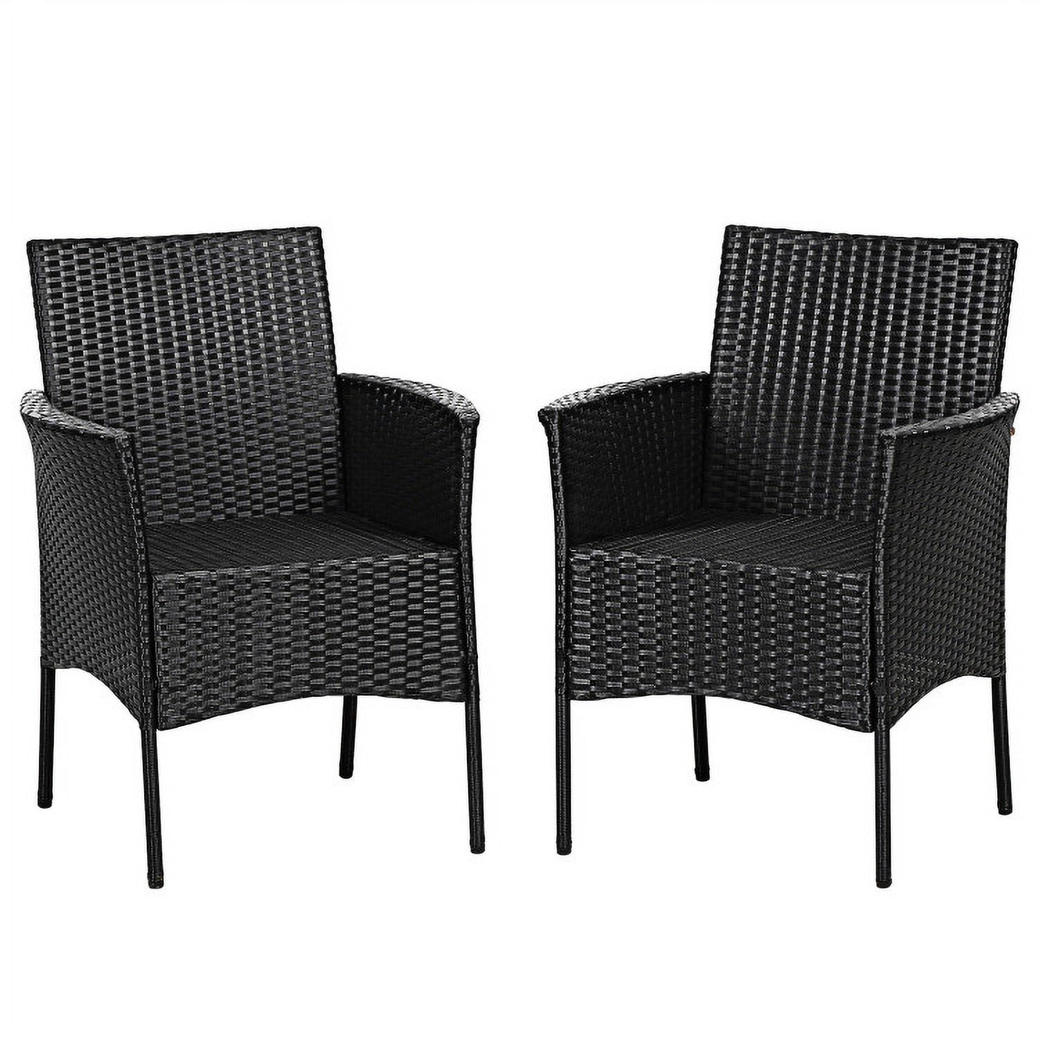 Aimee Lii 2 Pieces Patio Wicker Chairs with Cozy Seat Cushions, Outdoor Patio Set